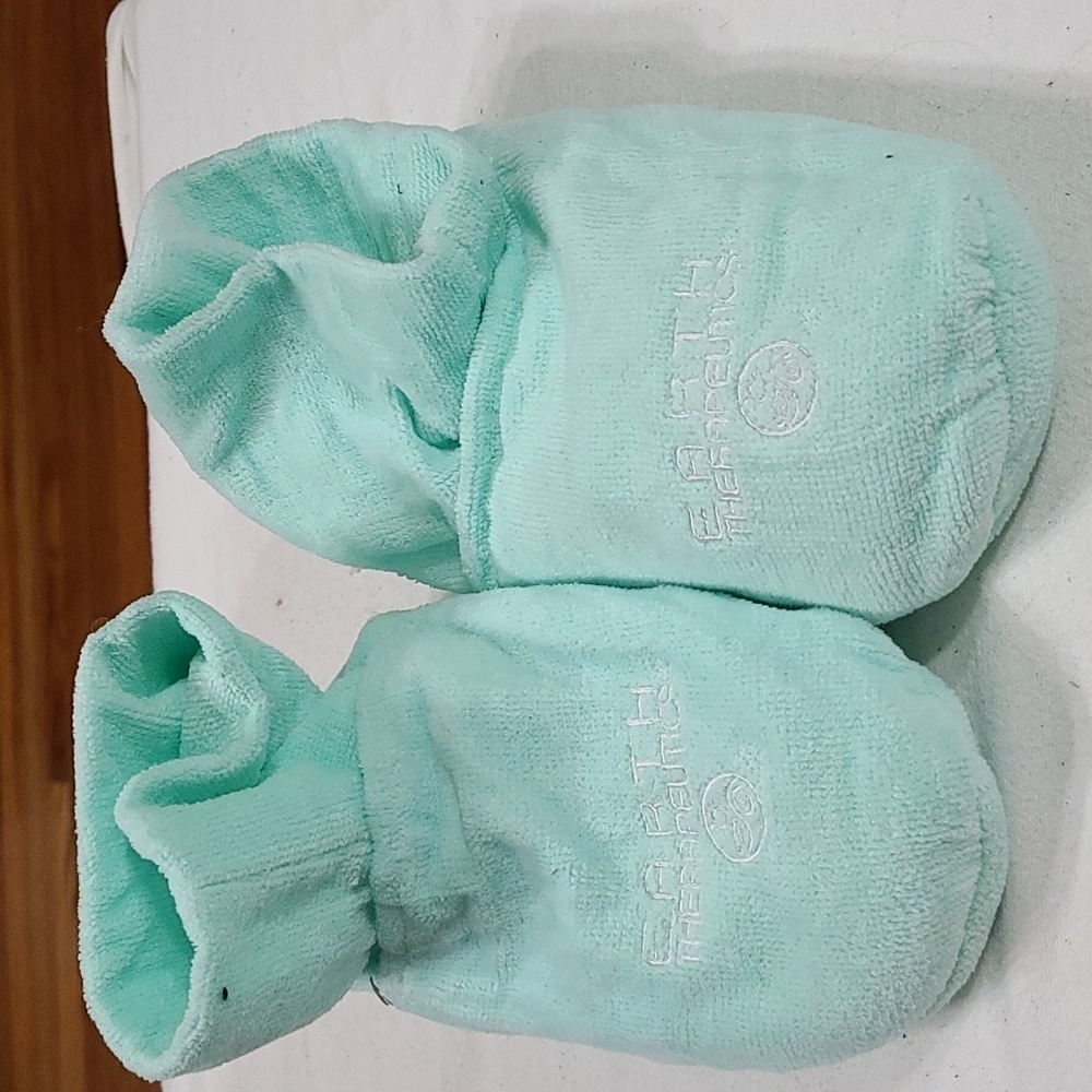 Earth Therapeutics Womens Heatable Microwavable Slippers Mint Green Sz M/L‎ EUC